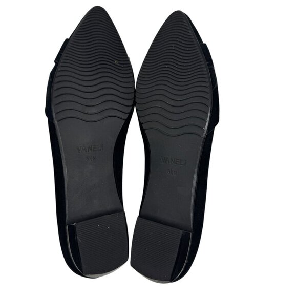 Vaneli Black Suede Slip On Flats/Loafers W/Metal Ring Detail Women's Size 8.5 N - Picture 7 of 9